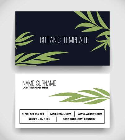 Beautiful Botanic Business Card Template vectorのイラスト素材