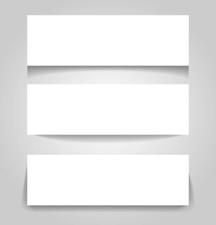 Set of three paper banners with different shadow styles VECTORのイラスト素材