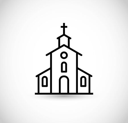 Church thin line style icon vectorのイラスト素材