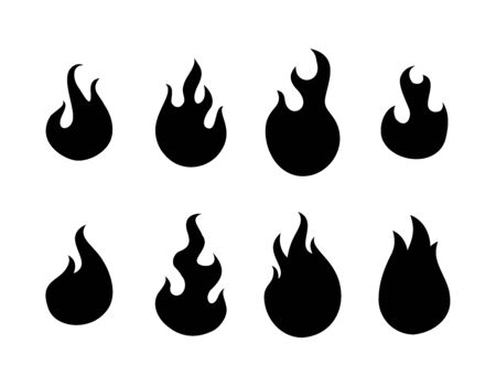 Flames icon set vector setのイラスト素材
