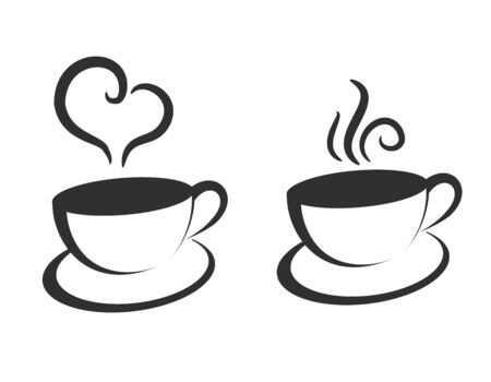 Cup of coffee or tea with swirl steam lines vectorのイラスト素材