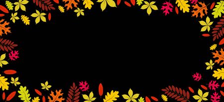 Beautiful autumn leaves frame with copy space vectorのイラスト素材