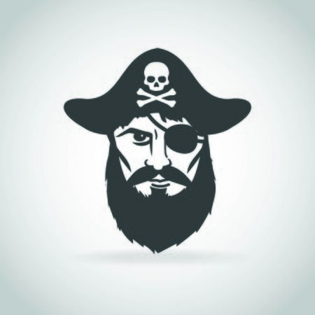 Pirate captain face icon vectorのイラスト素材