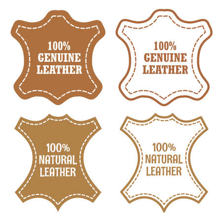 Genuine leather vector two signsのイラスト素材