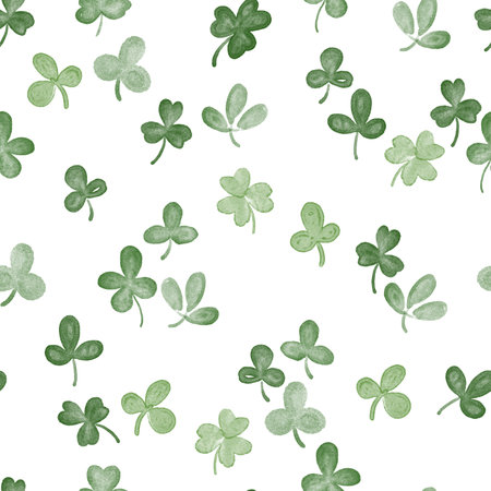 Clover, shamrock beautiful watercolor seamless patternの写真素材