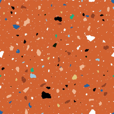 Terrazzo flooring seamless pattern with mosaic natural stone elemens vectorのイラスト素材