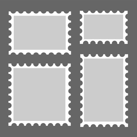 Beautiful set of empty post stamps vector illustrationのイラスト素材
