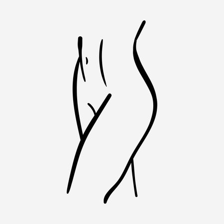 Beautiful simple female body sketch vector illustrationのイラスト素材