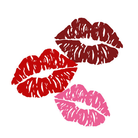 Lips print vector illustration setのイラスト素材