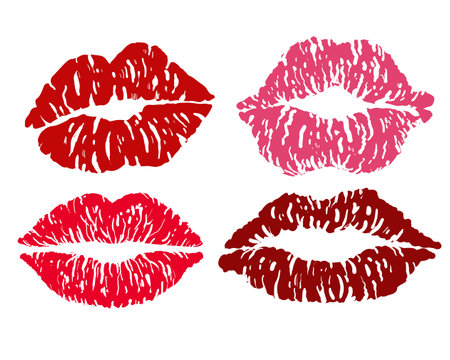Lips print vector illustration setのイラスト素材