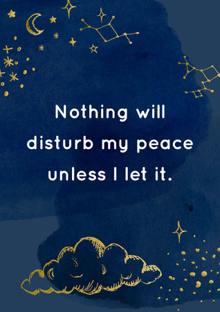 Beautiful printable sleep affirmation card for a good sleep, bedtime, restful nightの写真素材