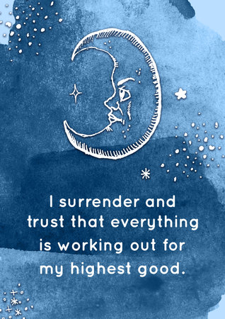 Beautiful printable sleep affirmation card for a good sleep, bedtime, restful nightの写真素材