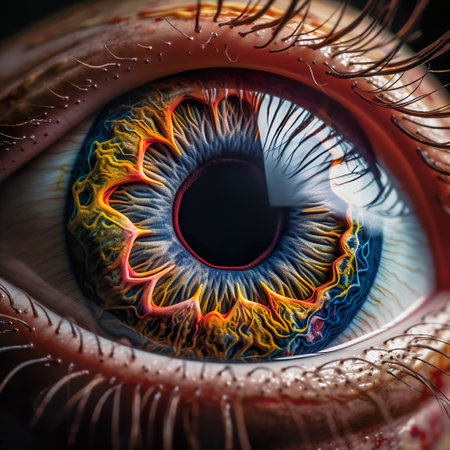AI generated An ultra-realistic and captivating closeup image of a human eye, capturing the intricate details and mesmerizing beauty of this vital organ.の素材