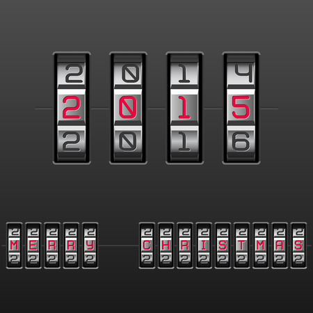 2015 year card. Combination lock. Vector illustrationのイラスト素材