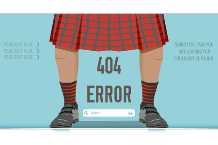male legs in socks and shoes and skirt kilt Scotsman, vector illustrationのイラスト素材