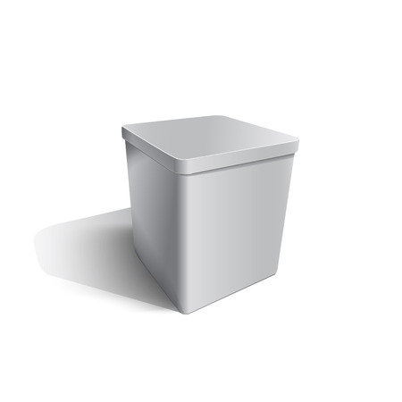 realistic box for gifts, design layout on a white backgroundのイラスト素材