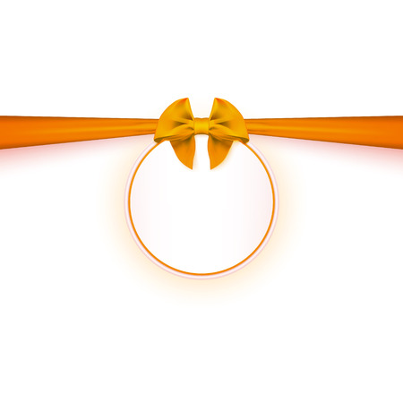 gift card with red ribbon and satin bow, on a white backgroundのイラスト素材