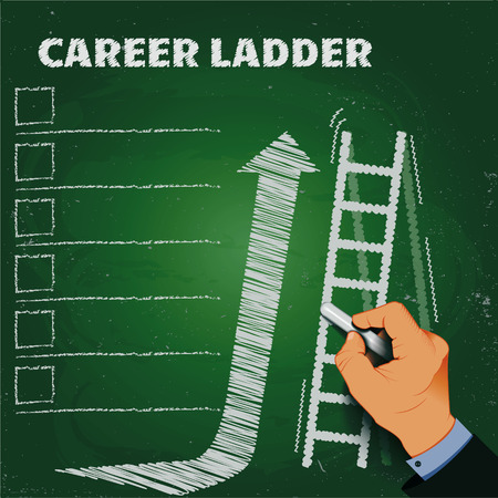 career ladder chalk on a blackboard business concept EPS10のイラスト素材