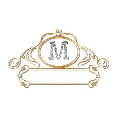 calligraphy monogram floral design, vintage pattern  EPS 10のイラスト素材