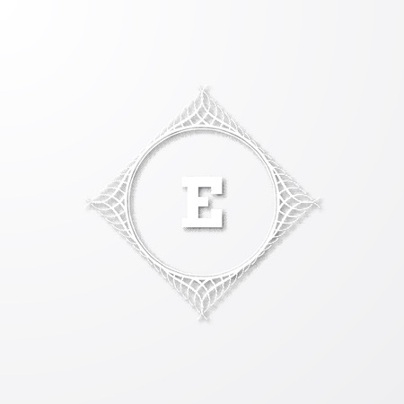 monogram label alphabet shadow halfton vector illustrationのイラスト素材