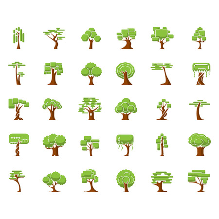 Tree symbols for green web design isolated on white backgroundのイラスト素材