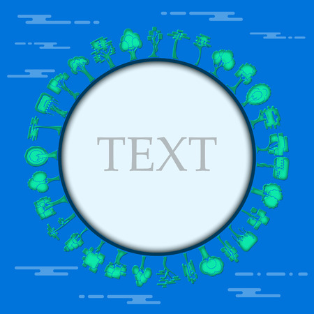 trees around the text template for flyerのイラスト素材