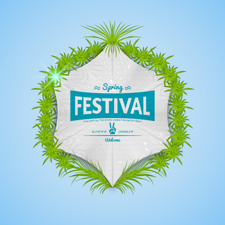 Spring Festival realistic badge, can be used for flyers and presentationsのイラスト素材