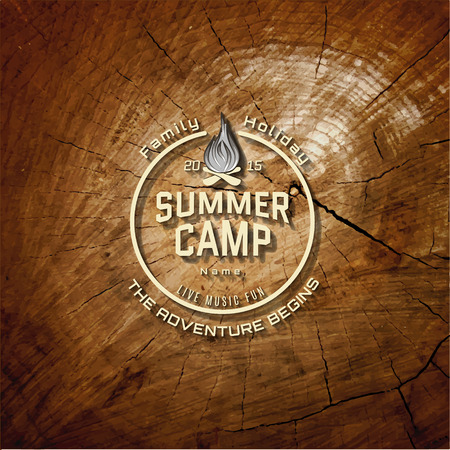 Summer camp badgeのイラスト素材