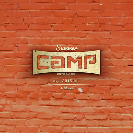 Summer camp badgeのイラスト素材