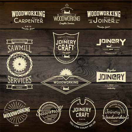 Skateboard badges icon and labels for any use, on wooden background textureのイラスト素材