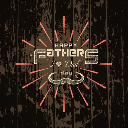 Fathers day badges and labels for any use, on wooden background textureのイラスト素材