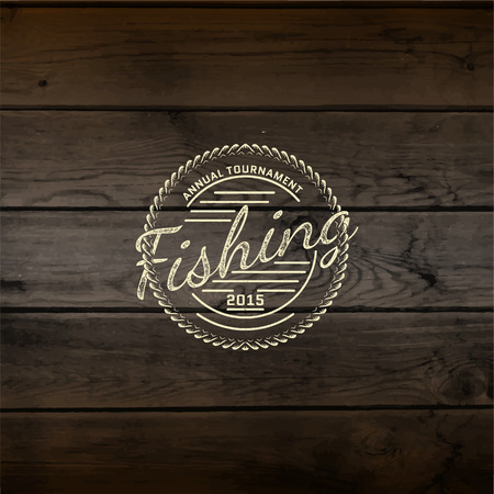 Fishing badges logos and labels for any use, on a white backgroundのイラスト素材