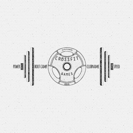 CrossFit badges  labels for any use, on a white backgroundのイラスト素材