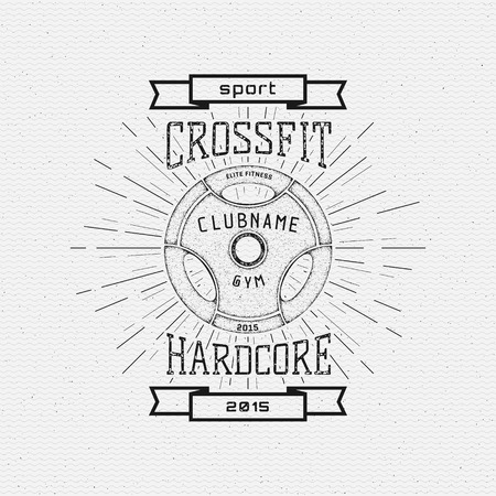 CrossFit badges   labels for any use, on a white backgroundのイラスト素材