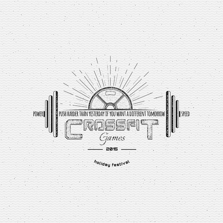 CrossFit badges  labels for any use, on a white backgroundのイラスト素材