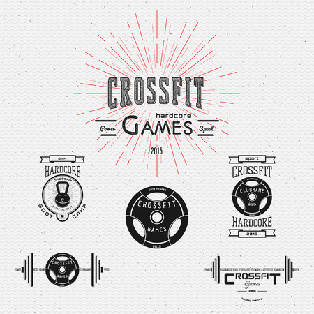 CrossFit badges  labels for any use, on a white backgroundのイラスト素材