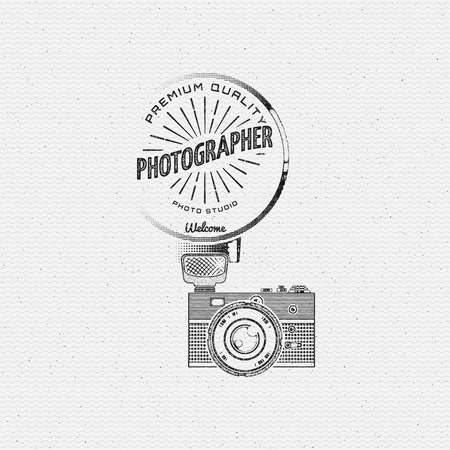 Photography  badges  and labels for any use, on a white backgroundのイラスト素材