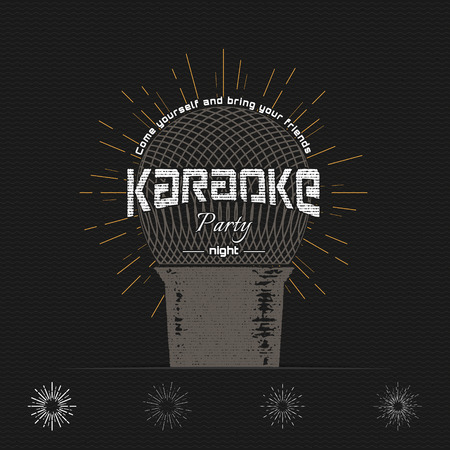 Karaoke party badges and labels for any use のイラスト素材