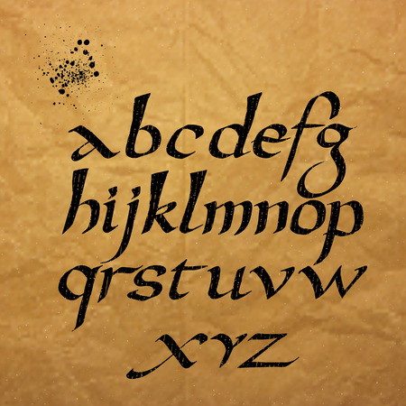 Vector alphabet. Hand drawn letters written with flat pen. It can be used for design of cards and presentationsのイラスト素材