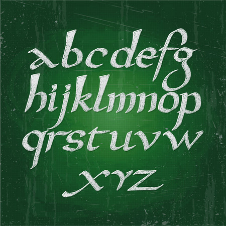 Vector alphabet. Hand drawn letters written with flat pen. It can be used for design of cards and presentationsのイラスト素材