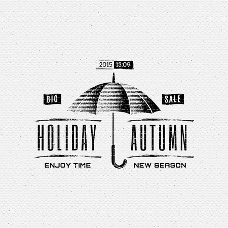 Autumn badges and labels can be used to design packages of goods during autumn salesのイラスト素材