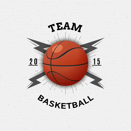Basketball badges and labels can be used for design, presentations, brochures, flyers, sports equipment, corporate identity, salesのイラスト素材