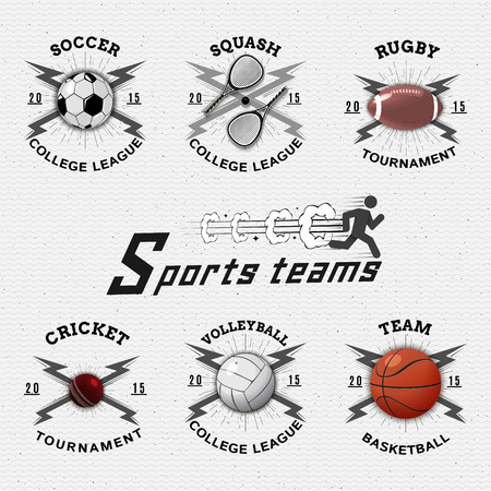 Sports teams badges and labels can be used for design, presentations, brochures, flyers, sports equipment, corporate identity, salesのイラスト素材