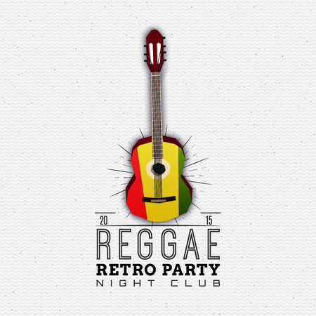 Reggae party insignia  and labels can be used for design, invitations, flyers, banners Siteのイラスト素材