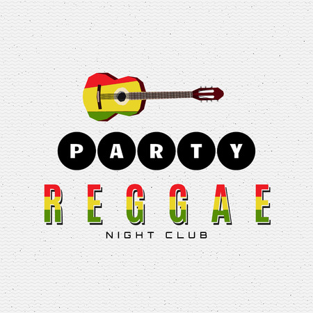 Reggae party insignia  and labels can be used for design, invitations, flyers, banners Siteのイラスト素材