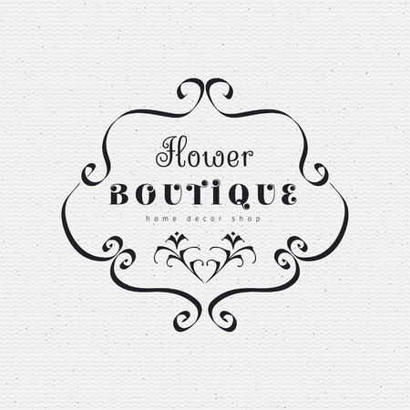 Flower Boutique insignia  and labels can be used for design of the boutique, salon, studios flowers and floral productsのイラスト素材