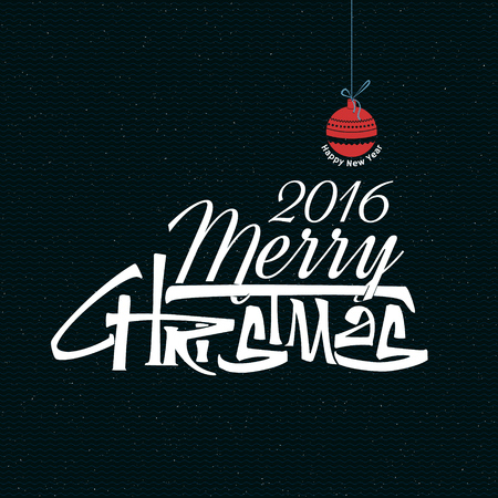 Merry christmas  and happy new year 2016 insignia  and labels for any use, written by ruling penのイラスト素材