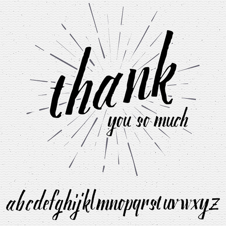Thank you so much Script lettering font, handwritten calligraphic alphabet, It can be used for your designのイラスト素材