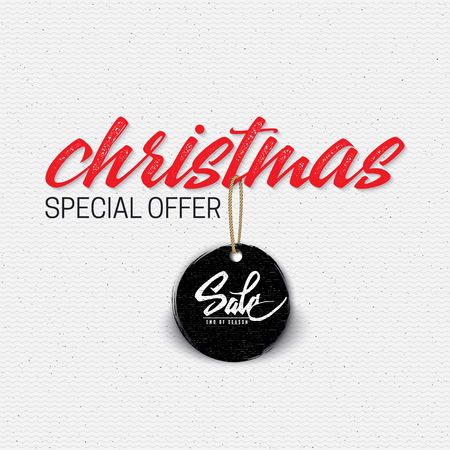 Christmas sale, tag on a shoestring It can be used for product design during the discounts and salesのイラスト素材