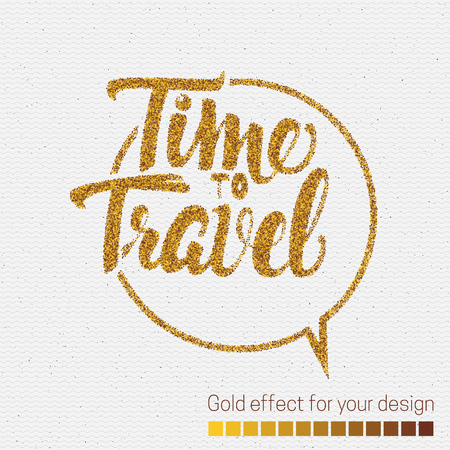 Tme to travel Hand lettering quote It can be used as a poster, a postcard or printのイラスト素材